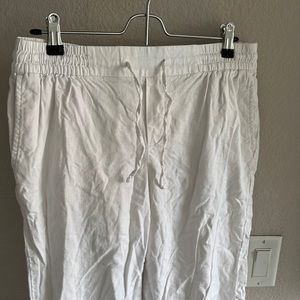 White linen pants